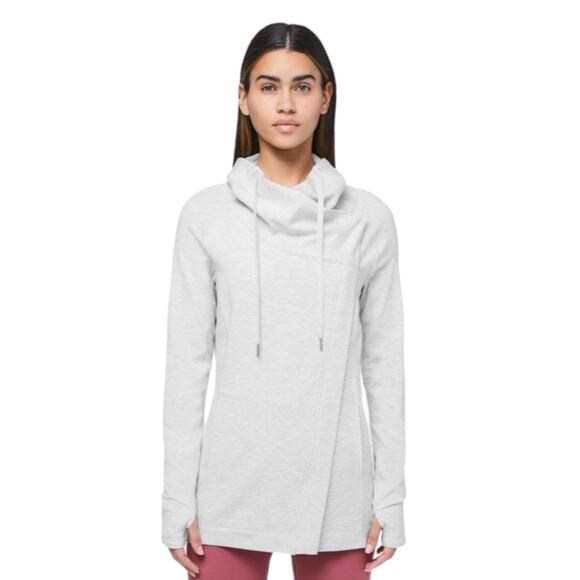 Lululemon Easy Wrap Coast Ultra Light Heathered Core Grey Cocoon Jacket-sz 6 - Picture 1 of 16
